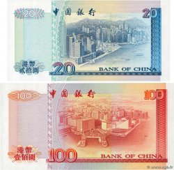 20 et 100 Dollars Lot HONG KONG  1994 P.329a et P.331a UNC