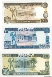 5, 10 et 20 Kwacha Lot ZAMBIE  1989 P.LOT NEUF