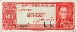 100 Pesos Bolivianos BOLIVIE  1962 P.163a TTB