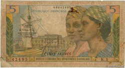 5 Francs FRENCH ANTILLES  1964 P.07b VG