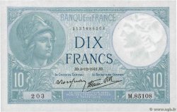 10 Francs MINERVE modifié FRANCE  1941 F.07.30 SPL+