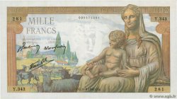 1000 Francs DÉESSE DÉMÉTER FRANKREICH  1942 F.40.02 ST