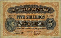 5 Shillings ÁFRICA ORIENTAL BRITÁNICA  1950 P.28b