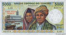 5000 Francs COMORE  1984 P.12a AU