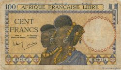 100 Francs FRENCH EQUATORIAL AFRICA Brazzaville 1943 P.08