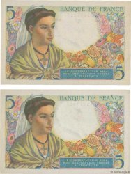 5 Francs BERGER Consécutifs FRANCE  1943 F.05.02 pr.NEUF