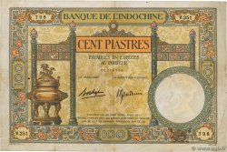 100 Piastres INDOCHINE FRANÇAISE  1936 P.051d TB