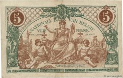 5 Francs BELGIUM  1919 P.075b VF-