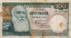 100 Francs CONGO BELGA  1960 P.33c q.MB