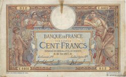 100 Francs LUC OLIVIER MERSON sans LOM FRANKREICH  1917 F.23.09a S