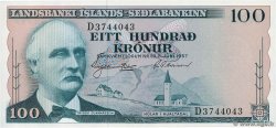100 Kronur ICELAND  1957 P.40a UNC