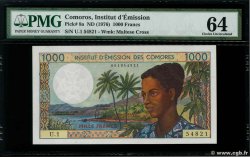 1000 Francs COMOROS  1976 P.08a UNC-