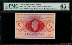 5 Francs AFRIQUE ÉQUATORIALE FRANÇAISE  1943 P.15b FDC