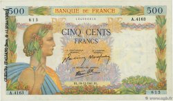 500 Francs LA PAIX FRANCE  1941 F.32.25 TB+