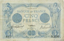 5 Francs BLEU FRANCE  1913 F.02.20 VF-