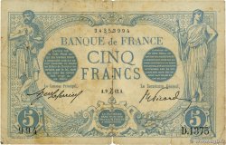 5 Francs BLEU FRANKREICH  1912 F.02.12