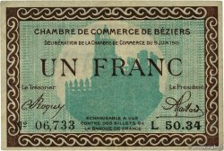 1 Franc FRANCE régionalisme et divers Béziers 1915 JP.027.10 TTB