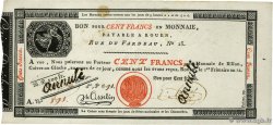100 Francs Annulé FRANKREICH  1803 PS.246b fVZ