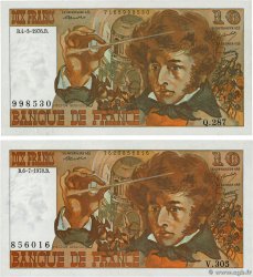 10 Francs BERLIOZ Lot FRANCIA  1976 F.63.18 et F.63.24 EBC