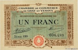 1 Franc FRANCE régionalisme et divers Gray et Vesoul 1921 JP.062.21 SPL+