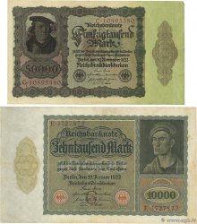 10000 et 50000 Mark Lot ALLEMAGNE  1922 P.070 et P.080