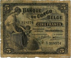 5 Francs CONGO BELGE Stanleyville 1921 P.04C pr.B