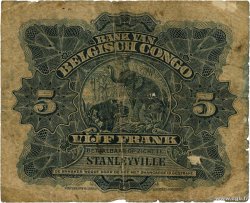 5 Francs CONGO BELGE Stanleyville 1921 P.04C pr.B