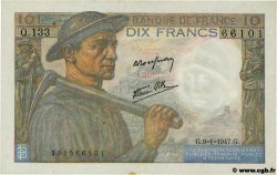 10 Francs MINEUR FRANCE  1947 F.08.17 VF+