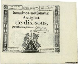 10 Sous FRANKREICH  1792 Ass.34a