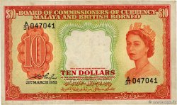 10 Dollars MALAYA and BRITISH BORNEO  1953 P.03a F+