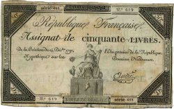 50 Livres FRANCIA  1792 Ass.39a