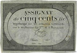 500 Livres  FRANCIA  1794 Ass.47a
