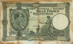 1000 Francs - 200 Belgas BÉLGICA  1935 P.104