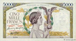 5000 Francs VICTOIRE Impression à plat FRANKREICH  1941 F.46.30 fVZ