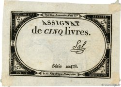 5 Livres FRANCE  1793 Ass.46a