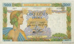 500 Francs LA PAIX FRANCE  1942 F.32.42 pr.TTB