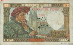 50 Francs JACQUES CŒUR FRANCE  1941 F.19.16 TB+