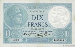 10 Francs MINERVE modifié FRANCE  1941 F.07.30 XF-