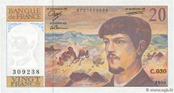 20 Francs DEBUSSY à fil de sécurité FRANCIA  1990 F.66BIS.01
