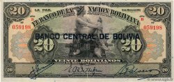20 Bolivianos BOLIVIA  1929 P.115a BB