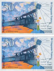 50 Francs SAINT-EXUPÉRY Consécutifs FRANCIA  1993 F.72.02 SC+