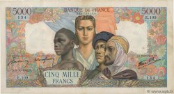 5000 Francs EMPIRE FRANÇAIS FRANCE  1942 F.47.05 VF-