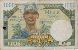 1000 Francs TRÉSOR FRANÇAIS FRANKREICH  1947 VF.33.02 SGE