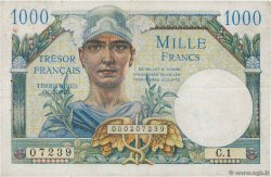 1000 Francs TRÉSOR FRANÇAIS FRANCIA  1947 VF.33.01 BC