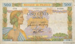 500 Francs LA PAIX FRANCE  1942 F.32.32 TB