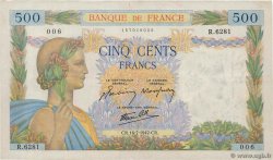 500 Francs LA PAIX FRANKREICH  1942 F.32.37 SS