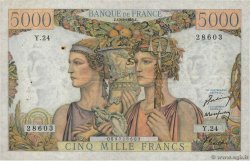 5000 Francs TERRE ET MER FRANCE  1949 F.48.01 pr.TTB