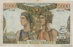 5000 Francs TERRE ET MER FRANCIA  1952 F.48.07 BC