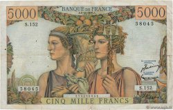 5000 Francs TERRE ET MER FRANCE  1956 F.48.12 TB