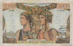 5000 Francs TERRE ET MER FRANKREICH  1952 F.48.06